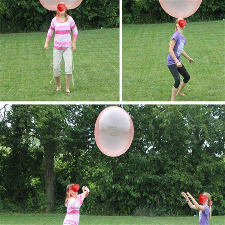 Bubble Ball TPR Blowing Balloon Racket Ball Toy, Size:Extra Large(Random Color)