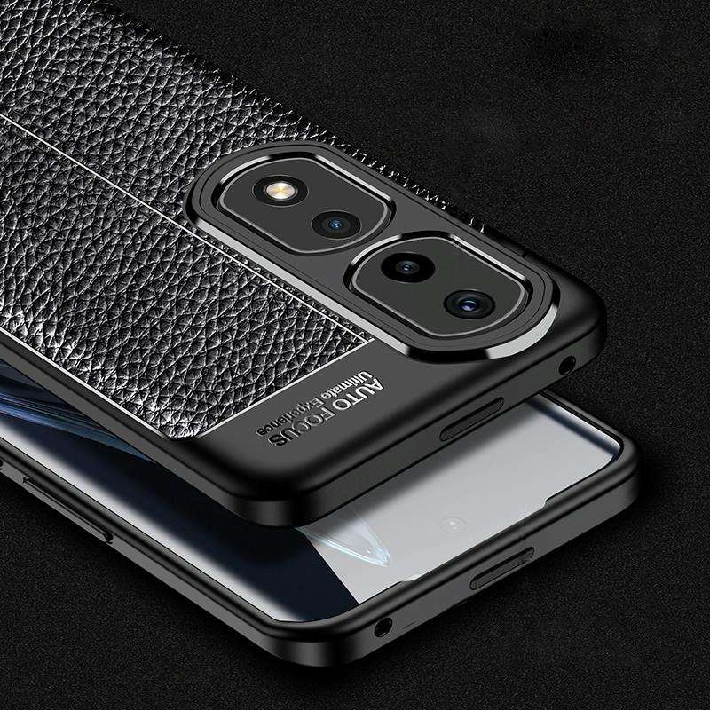 For Honor 90 Pro Litchi Texture Shockproof TPU Phone Case(Black)
