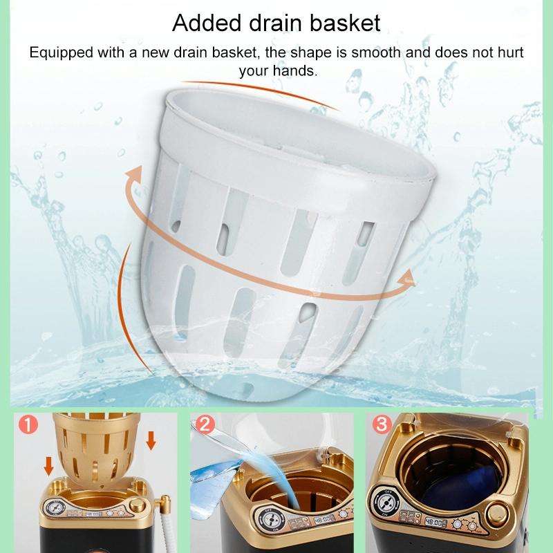 Mini Multifunction Kids Washing Machine Toy Beauty Sponge Brushes Washer(Black)