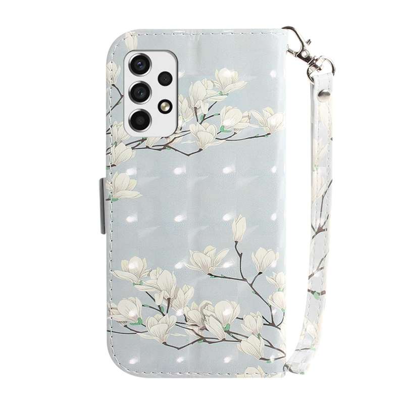 For Samsung Galaxy A33 5G 3D Colored Horizontal Flip Leather Phone Case(Magnolia)