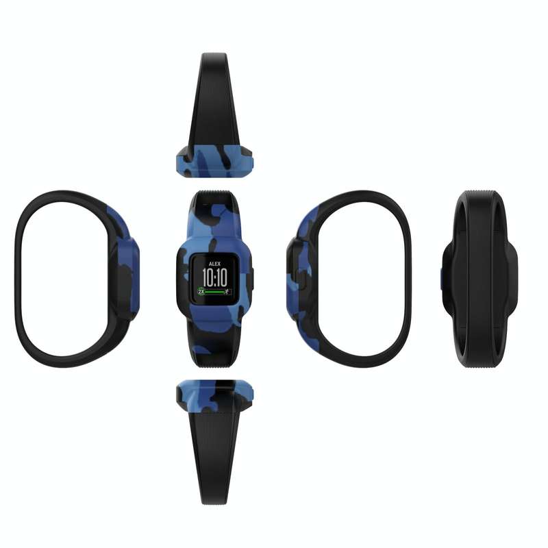 For Garmin Vivofit JR3 No Buckle Silicone Printing Watch Band, Size:S(Camouflage Green)