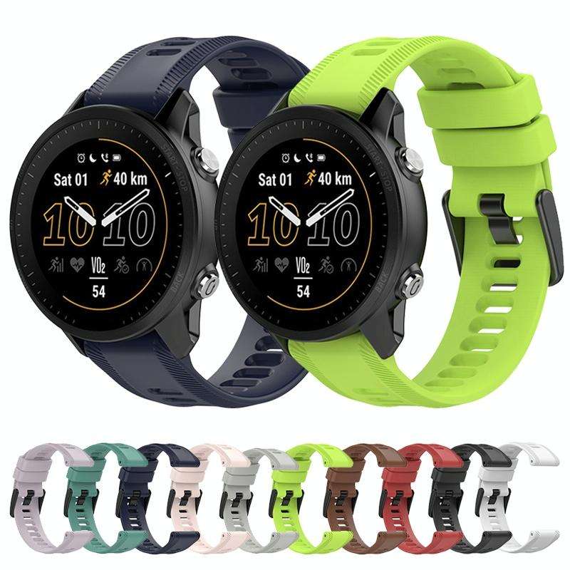 For Garmin Forerunner 935 22mm Solid Color Silicone Watch Band(Lime Color)