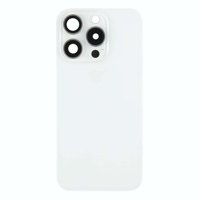 For iPhone 15 Pro Battery Back Cover with Camera Lens Cover + MagSafe Magnet(White)