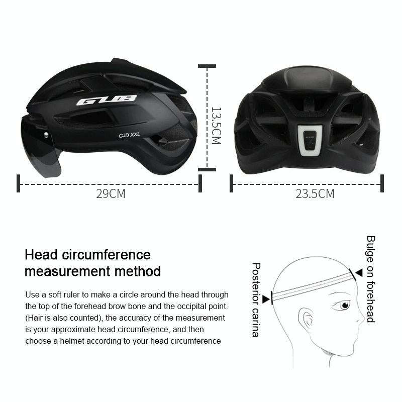 GUB CJD Integrally-Molded Bicycle Goggles Helmet With Tail Light(Black)