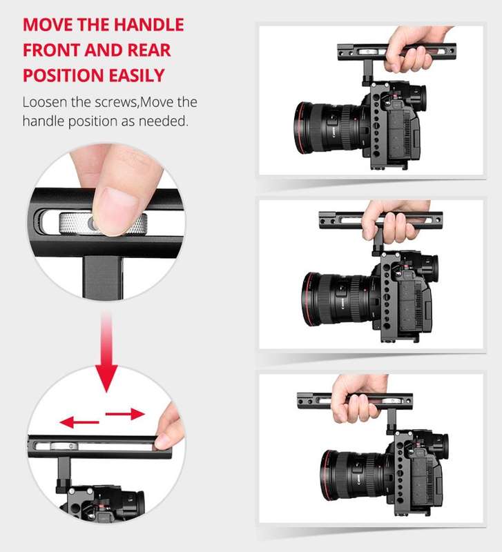 YELANGU C18 YLG0915A-C Video Camera Cage Stabilizer with Handle & Rail Rod Mount for Panasonic Lu...