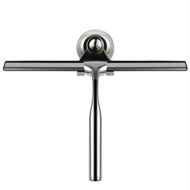 Glass Window Squeegee Cleaner Shower Bathroom Mirror Rubber Wiper With Suction Hook Water Vapor R...