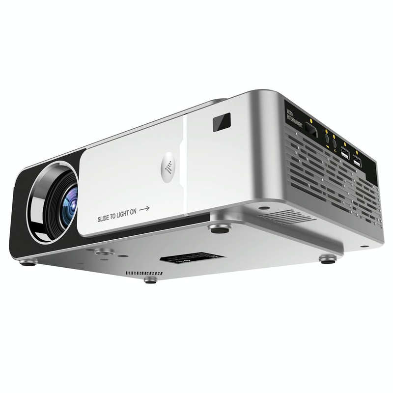 T6 2000ANSI Lumens 1080P LCD Mini Theater Projector, Phone Version, US Plug(Silver)