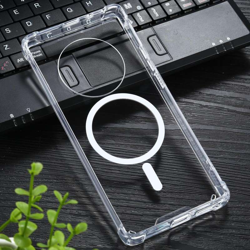 For Huawei Mate 40 Pro Magsafe Case Clear Four-corner Airbag Shockproof PC + TPU Case with Magnet...