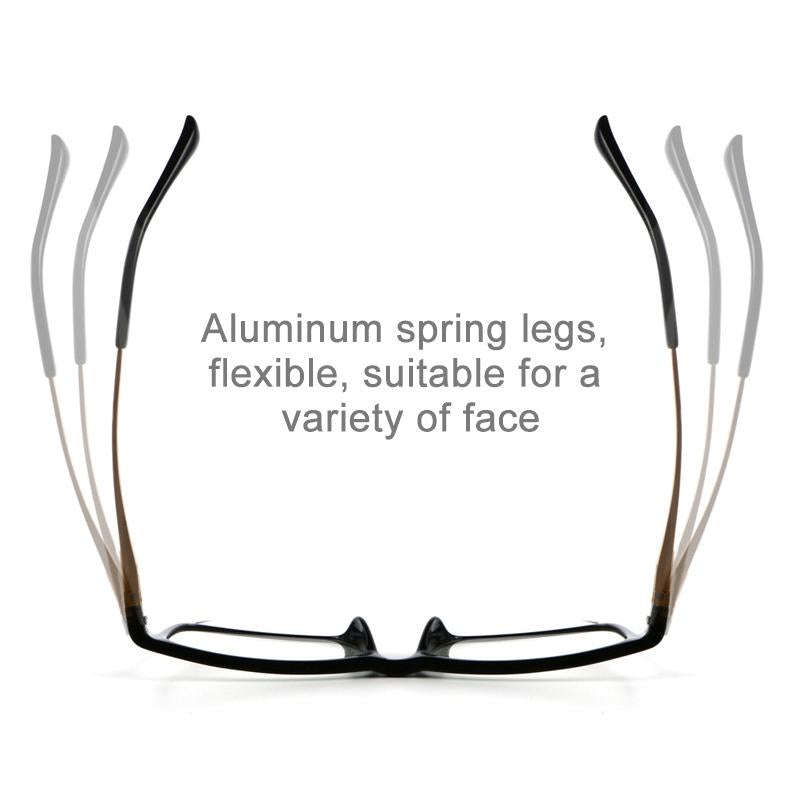 Black Frame Spring Hinge Anti Fatigue & Blue-ray Presbyopic Glasses, +4.00D