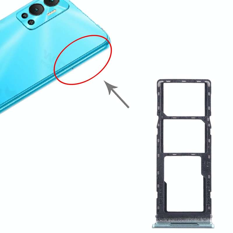 For Infinix Hot 20i X665 SIM Card Tray + SIM Card Tray + Micro SD Card Tray (Green)