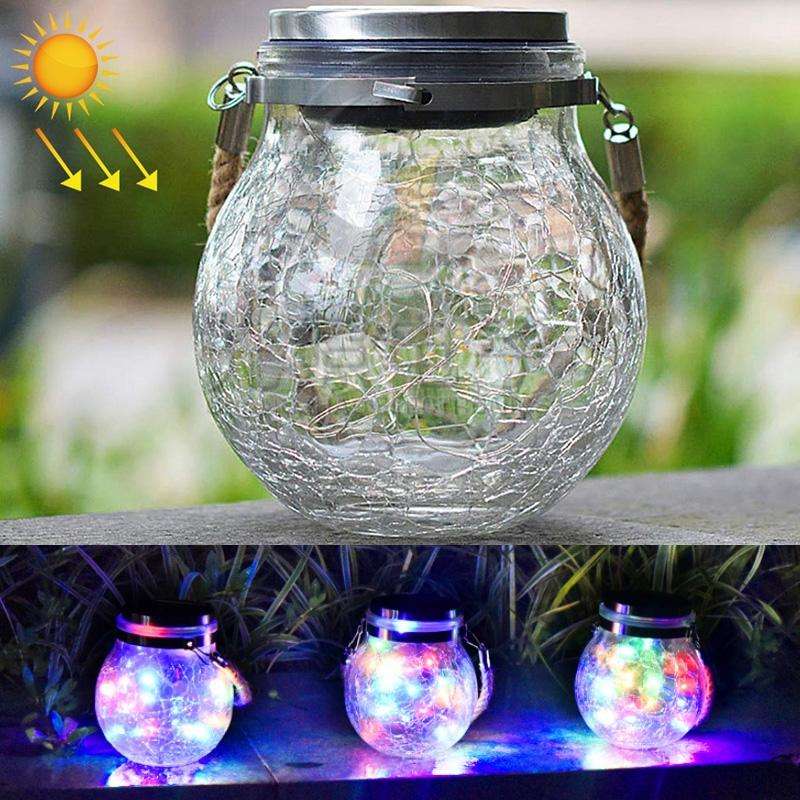 20 LED Solar Energy Glass Bottle Pendent Lamp IP44 Waterproof Outdoor Garden Decoration Light(Col...