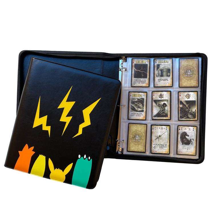 PU Face Loose-Leaf Game Card Album Album Anime Peripheral Idol Card Collection Album(Black)