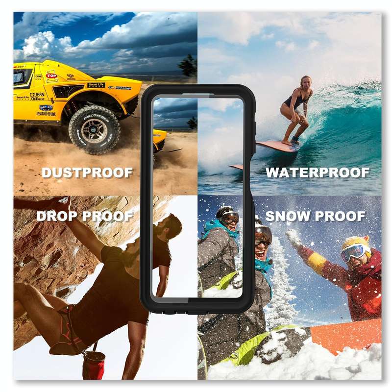 For Samsung Galaxy A23 5G RedPepper Transparent Shockproof Waterproof PC + TPU Phone Case(Black)