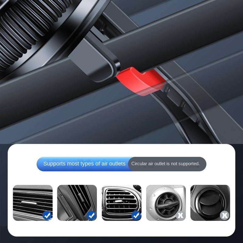 F73 MagSafe Magnetic Suction 360 Degree Rotating Car Phone Holder (Black)