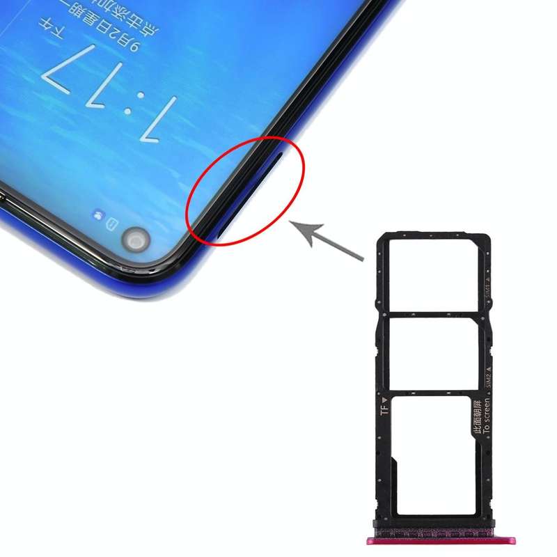 SIM Card Tray + SIM Card Tray + Micro SD Card Tray for Huawei Honor Play 3 (Red)