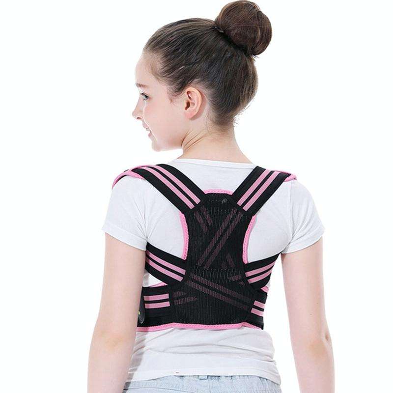 Children Kyphosis Correction Belt Strengthens Support and Fixes Straight Back Artifact, Size:M(Pink)