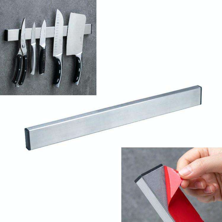 Stainless Steel Knife Holder Kitchen Rack Magnetic Suction Knife Holder, Length:50cm, Style:3M Re...
