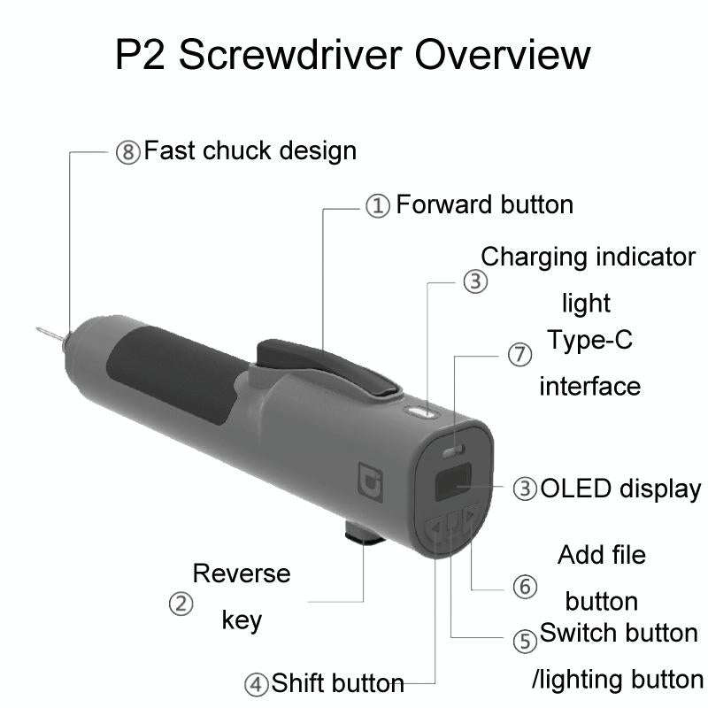 Xiaodong P2 Electrical Screwdriver Mobile Phone Repair Tool With Electronic Torque Brake, Version...