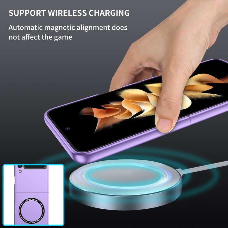 For Samsung Galaxy Z Flip3 5G Magsafe Magnetic Folding PC Phone Case(Purple)