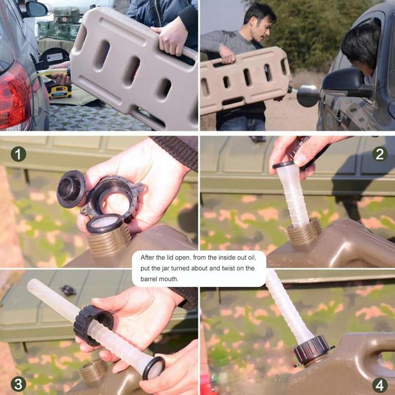 Gasoline Fuel Tanks Plastic 2.6 Gallon 10 Litres Auto Shut Off Fuel Cans Oil Container Emergency ...