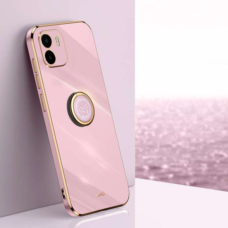 For Xiaomi Redmi A1 4G XINLI Straight Edge 6D Electroplate TPU Phone Case with Ring Holder(Cherry...