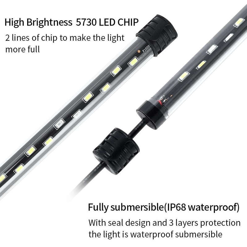 Q60W White Light 90-260V Aquarium Diving Light LED Fish Tank Light(EU Plug)