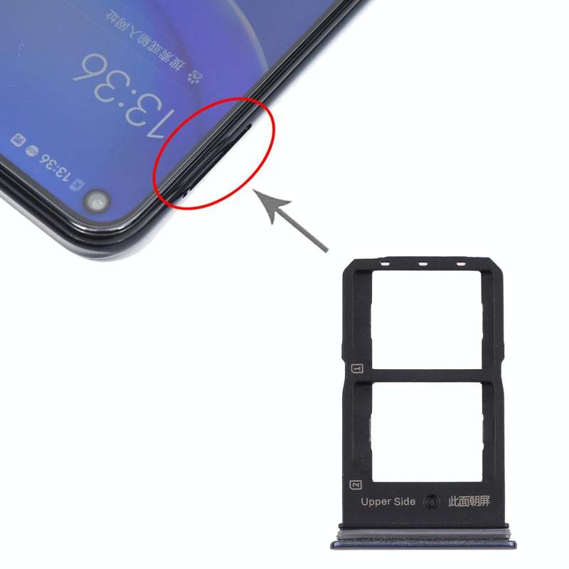For Vivo Y70s V2002A SIM Card Tray + SIM Card Tray (Black)