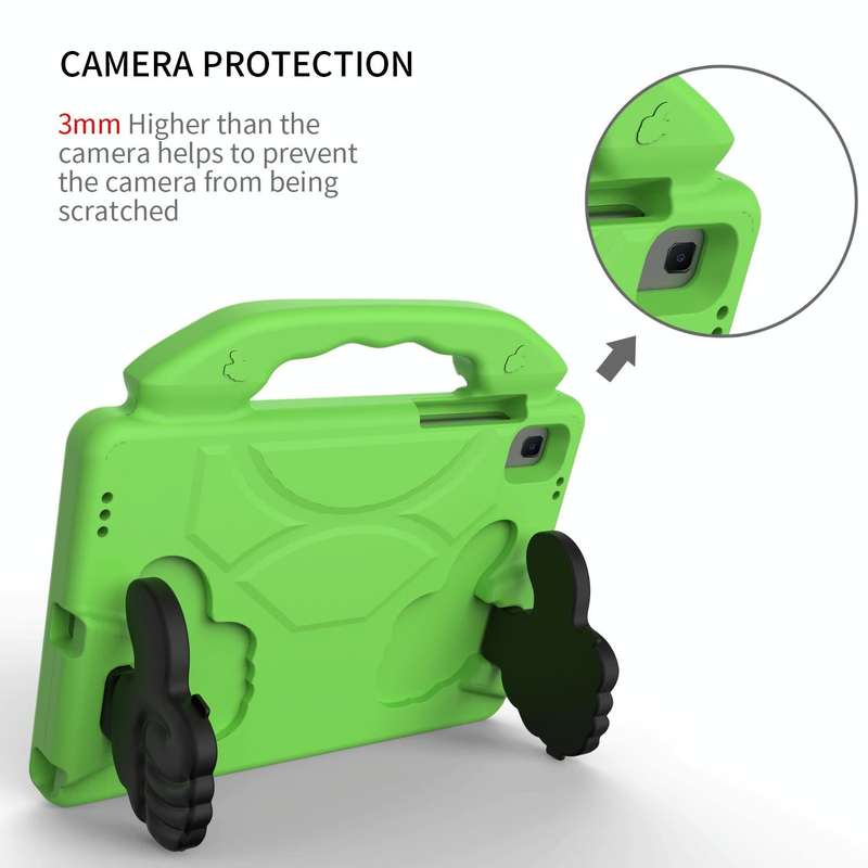 For Samsung Galaxy Tab A8 10.5 2021 X200 / X205 Thumb Bracket EVA Shockproof Tablet Case(Green)