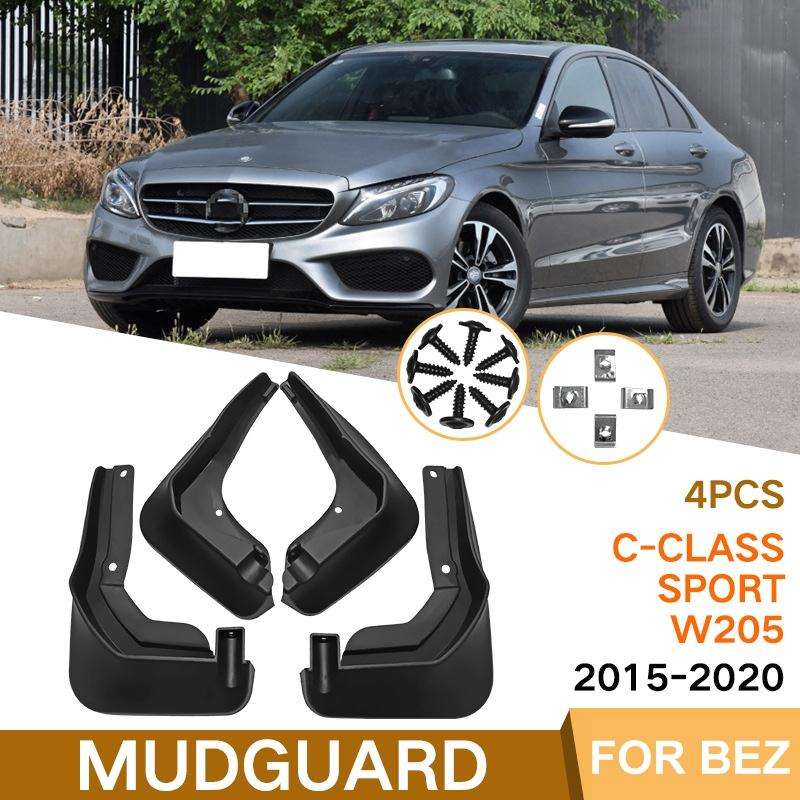 For Mercedes-Benz C-Class W205 Sport 2015-20 4pcs/Set Car Auto Soft Plastic Splash Flaps Fender G...