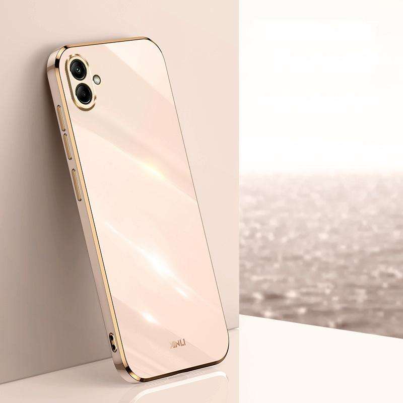 For Samsung Galaxy A04 4G XINLI Straight Edge 6D Electroplate TPU Phone Case(Pink)