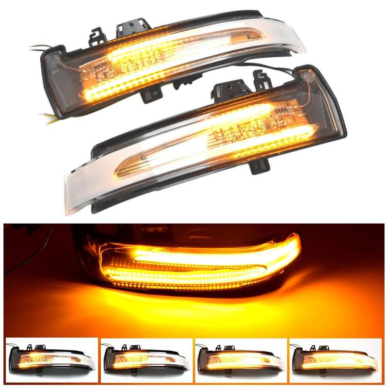 1 Pair For Mercedes-Benz A Class W176 2013-2017 Car Dynamic LED Turn Signal Light Rearview Mirror...