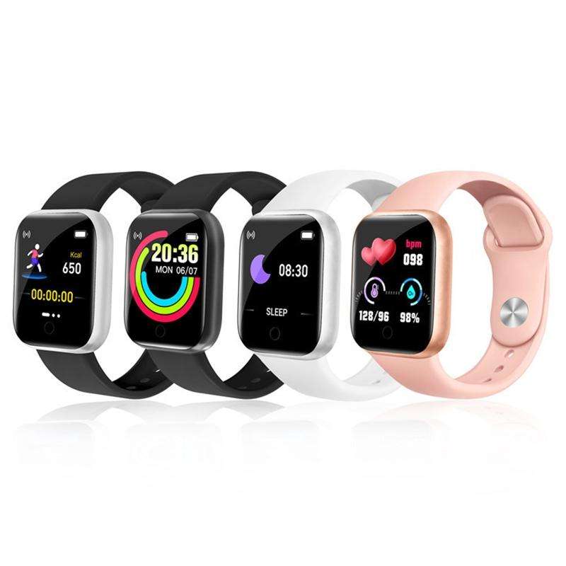 Y68 1.44 inch Smart Watch, Support Heart Rate Blood Pressure Blood Oxygen Monitoring (Silver Black)