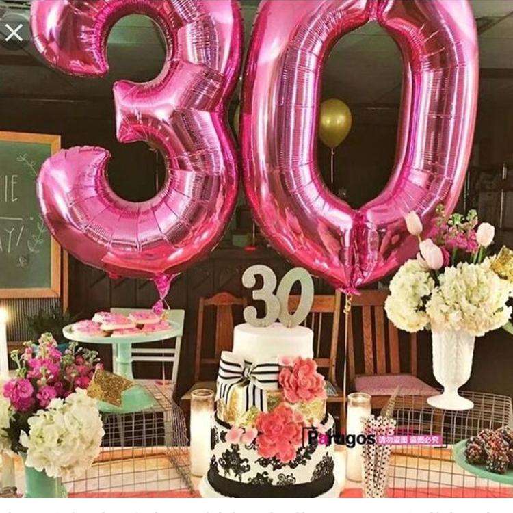 2 PCS 40 Inch Aluminium Foil Number Balloons Birthday Wedding Engagement Party Decor Kids Ball Su...