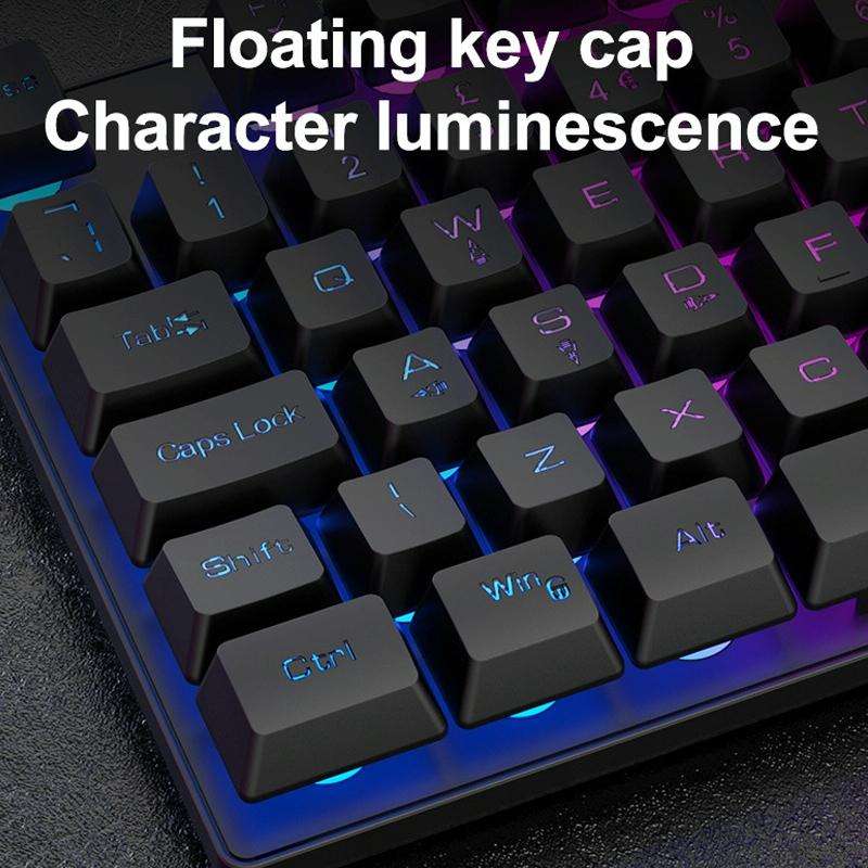 ZIYOU LANG T2 88 Keys Gaming Mechanical Luminous Keyboard and Mouse Set, Cable Length: 1.6m(White)