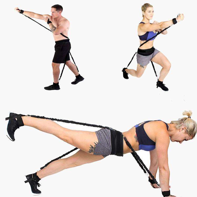 Bounce Trainer Fitness Resistance Band Boxing Suit Latex Tube Tension Rope Leg Waist Trainer, Wei...