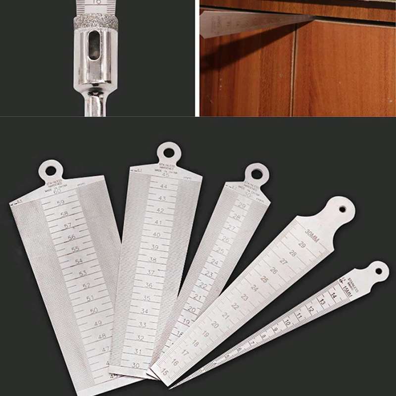 Wedge Feeler Gap 30-45mm Stainless Steel Ruler Inspection Taper Gauge Metric Imperial Measure Tool