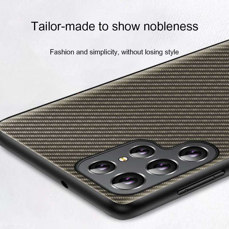 For Samsung Galaxy S22+ 5G Ultra-thin Carbon Fiber Texture Printing Phone Case(Black)