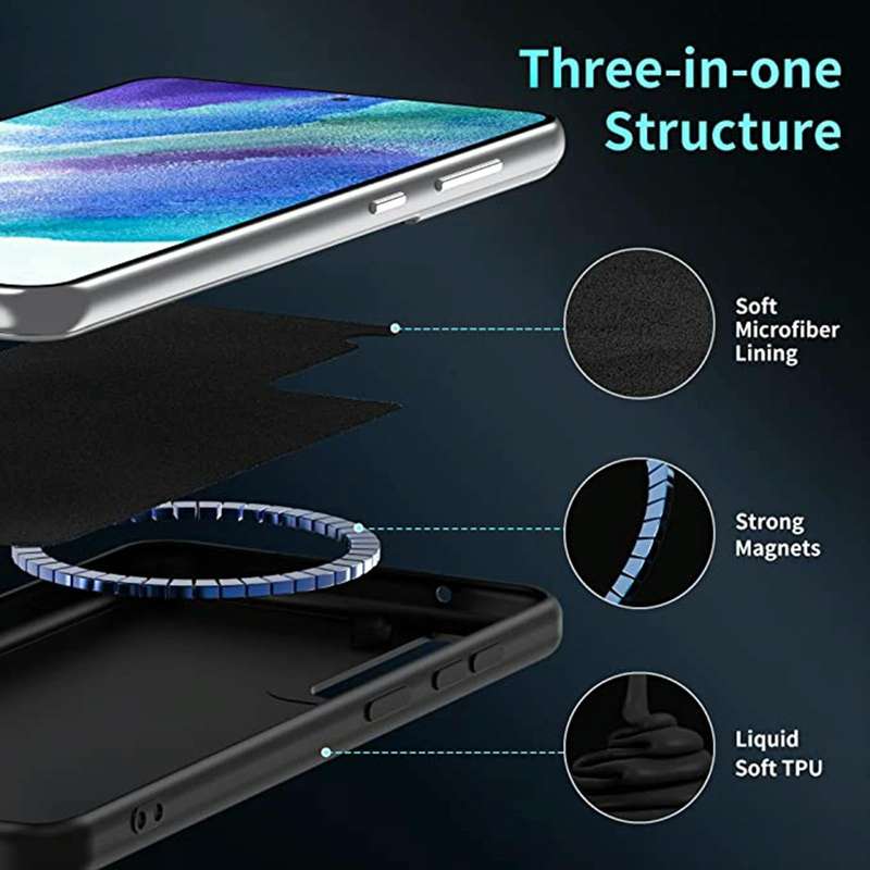 For Samsung Galaxy S22 5G MagSafe Magnetic Liquid Silicone Phone Case(Black)