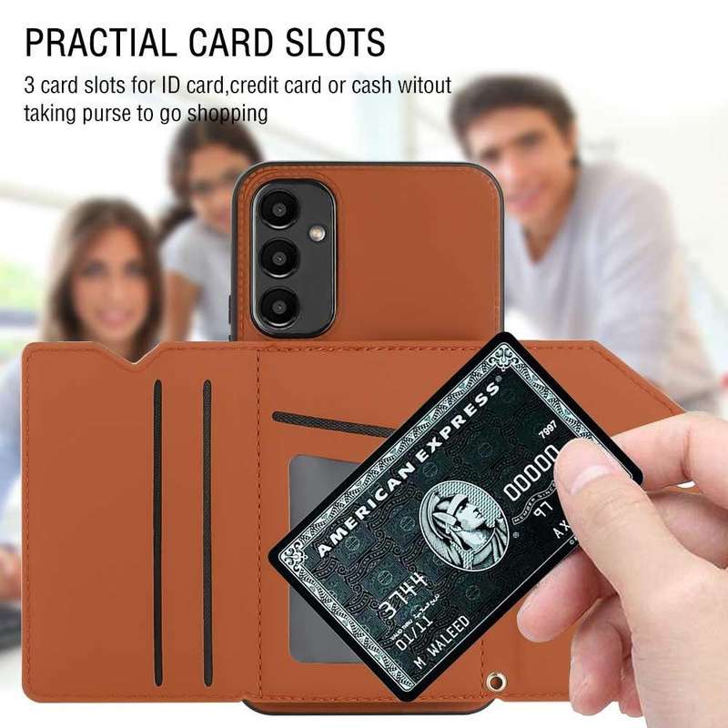 For Samsung Galaxy A24 4G Skin Feel PU + TPU + PC Card Slots Phone Case(Brown)