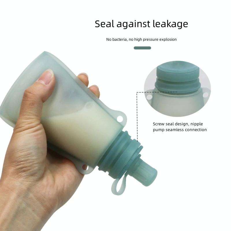 120ml Reusable Silicone Baby Food Pouches Refillable Squeeze Storage Containers(Blue)
