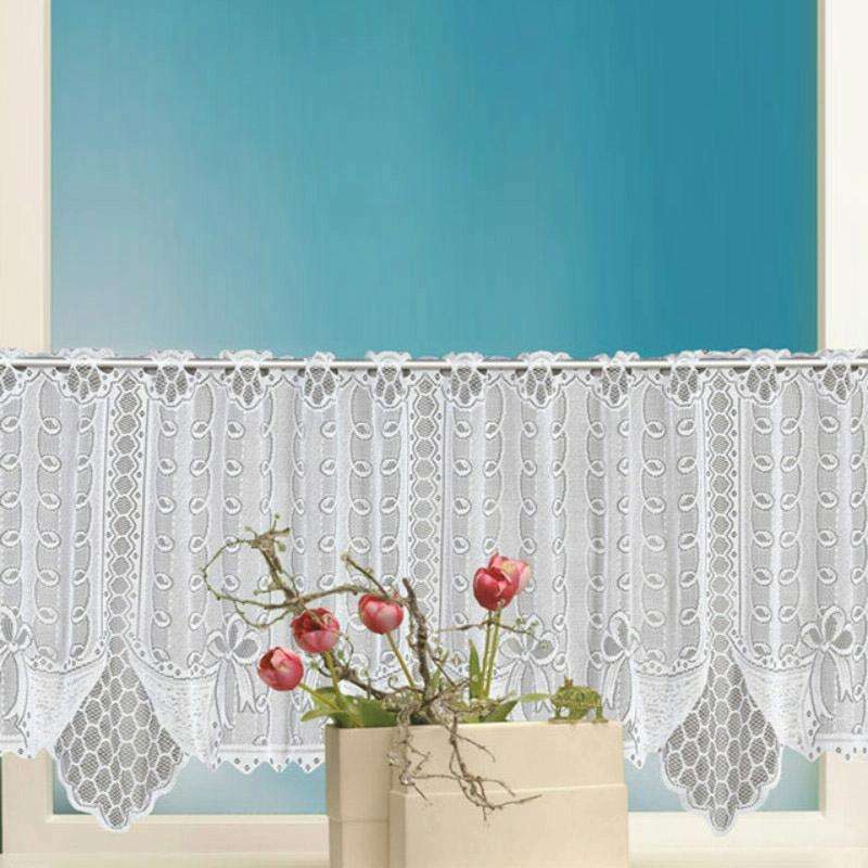 White Translucent Coffee Curtain Tulle Lace Sheer Warp Knitted Jacquard Curtains Bedroom Curtains...