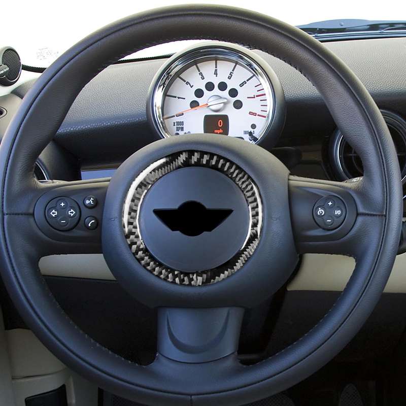 Car Steering Wheel R Chassis Carbon Fiber Decorative Sticker for BMW MINI R55 / R56 / Countryman ...
