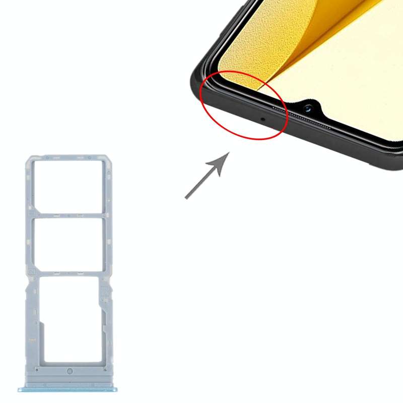 For vivo Y16 SIM Card Tray + SIM Card Tray + Micro SD Card Tray (Blue)