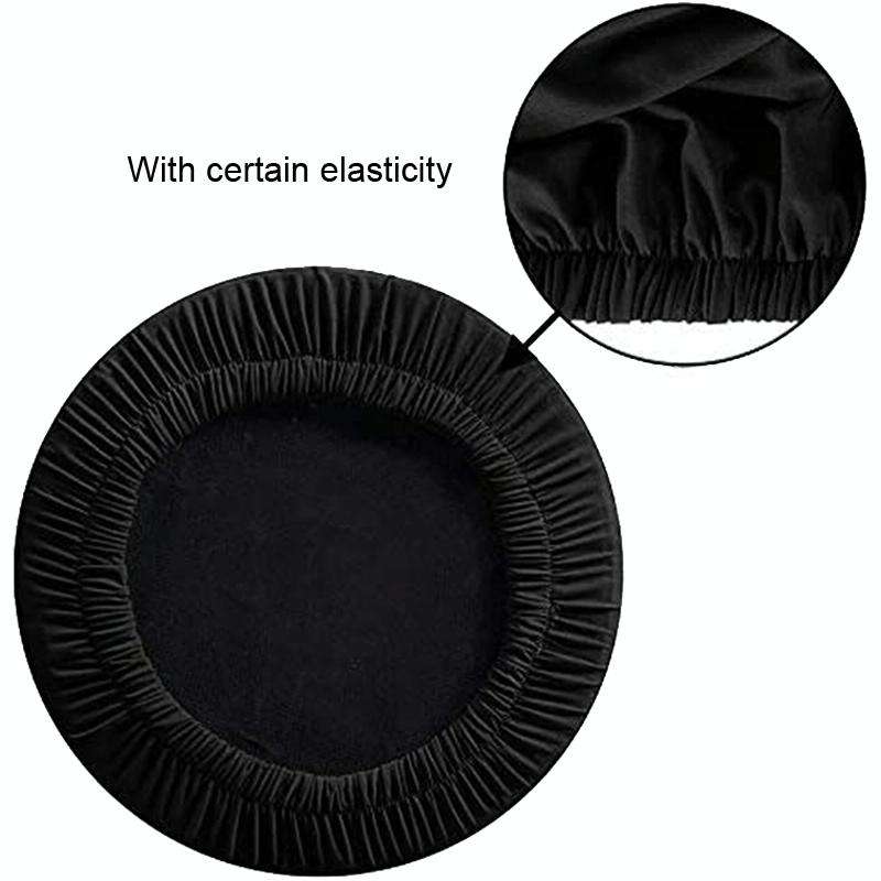 For Diameter 28-35cm Stretch Round Stool Sleeve Swivel Round Chair Covers(Black)