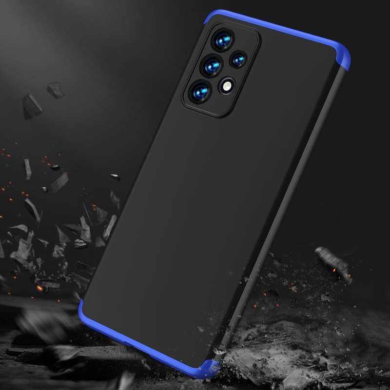 For Samsung Galaxy A53 5G GKK Three Stage Splicing Full Coverage PC Phone Case(Black Blue)