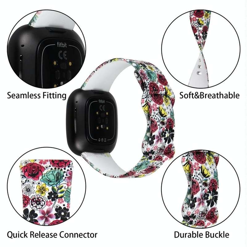 For Fitbit Versa 3 Printing Watch Band, Size: S (K)