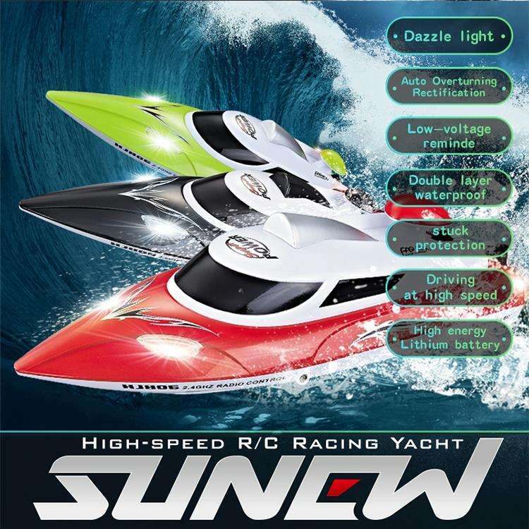 HongXunJie HJ806 2.4Ghz Water Cooling High Speed Racing Boats with Remote Controller, Auto Flip F...