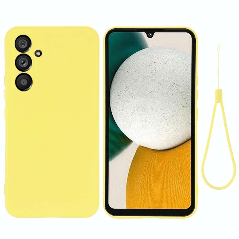 For Samsung Galaxy A34 5G Pure Color Liquid Silicone Shockproof Phone Case(Yellow)