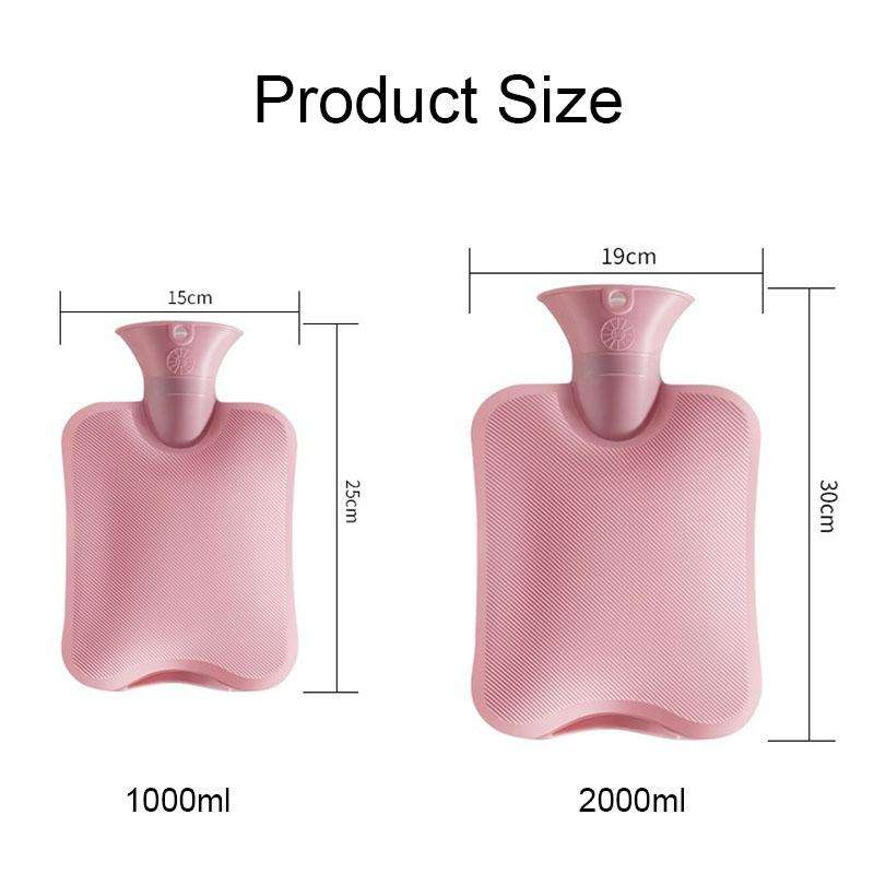 Large Explosion-proof Water-injected PVC Warm Water Bag, Spec: 2000ml (Leather Pink)