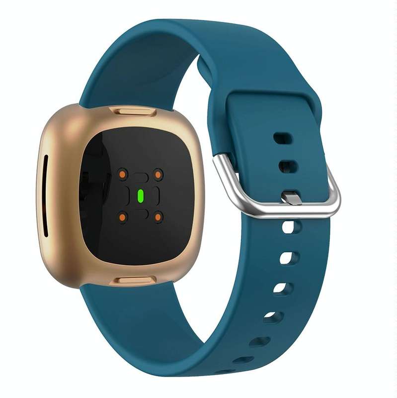 For Fitbit Versa 3 Silicone Watch Band(Dark Green)